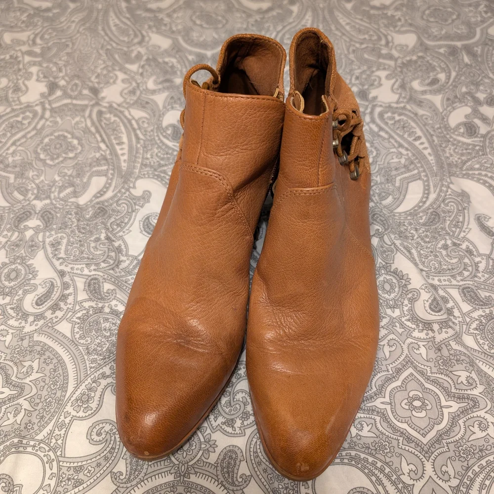 Aldo Brown Leather Ankle Booties - Picture 2 of 7